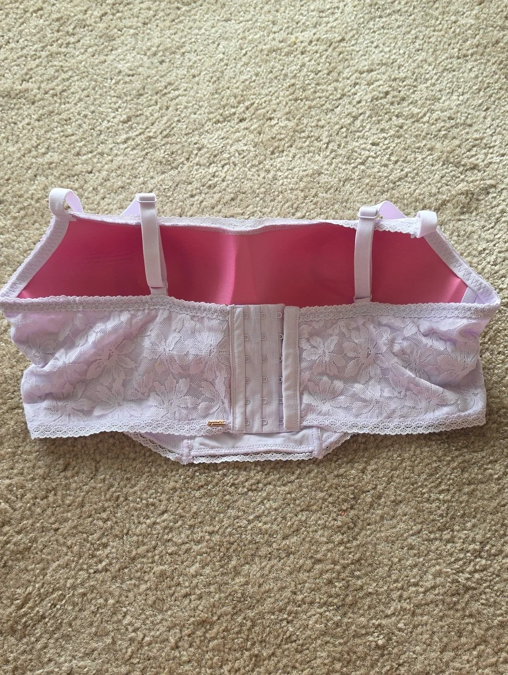 Victorias Secret Lace Wireless Lightly Lined Bralette Crop Top in Light Lavender
